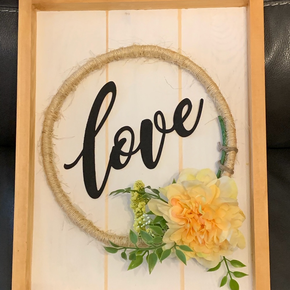 Handmade Love Sign Decor, Rustic Farmhouse Accent